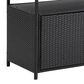 Hearth and Haven Patio Bar Cart with Glass Top and Storage Cabinet in Black, , large