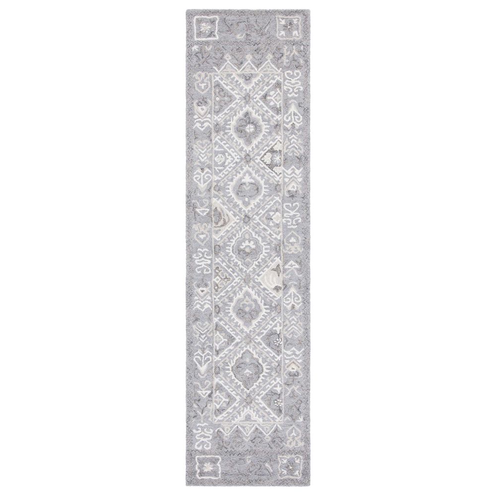 Safavieh Micro-Loop Southwestern 2"3" x 9" Ivory and Grey Runner, , large