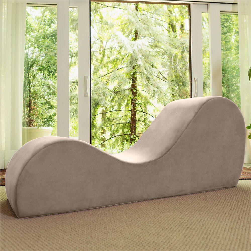 Jaxx Avana Chaise Lounge Yoga Chair in Buckwheat Velvet, , large