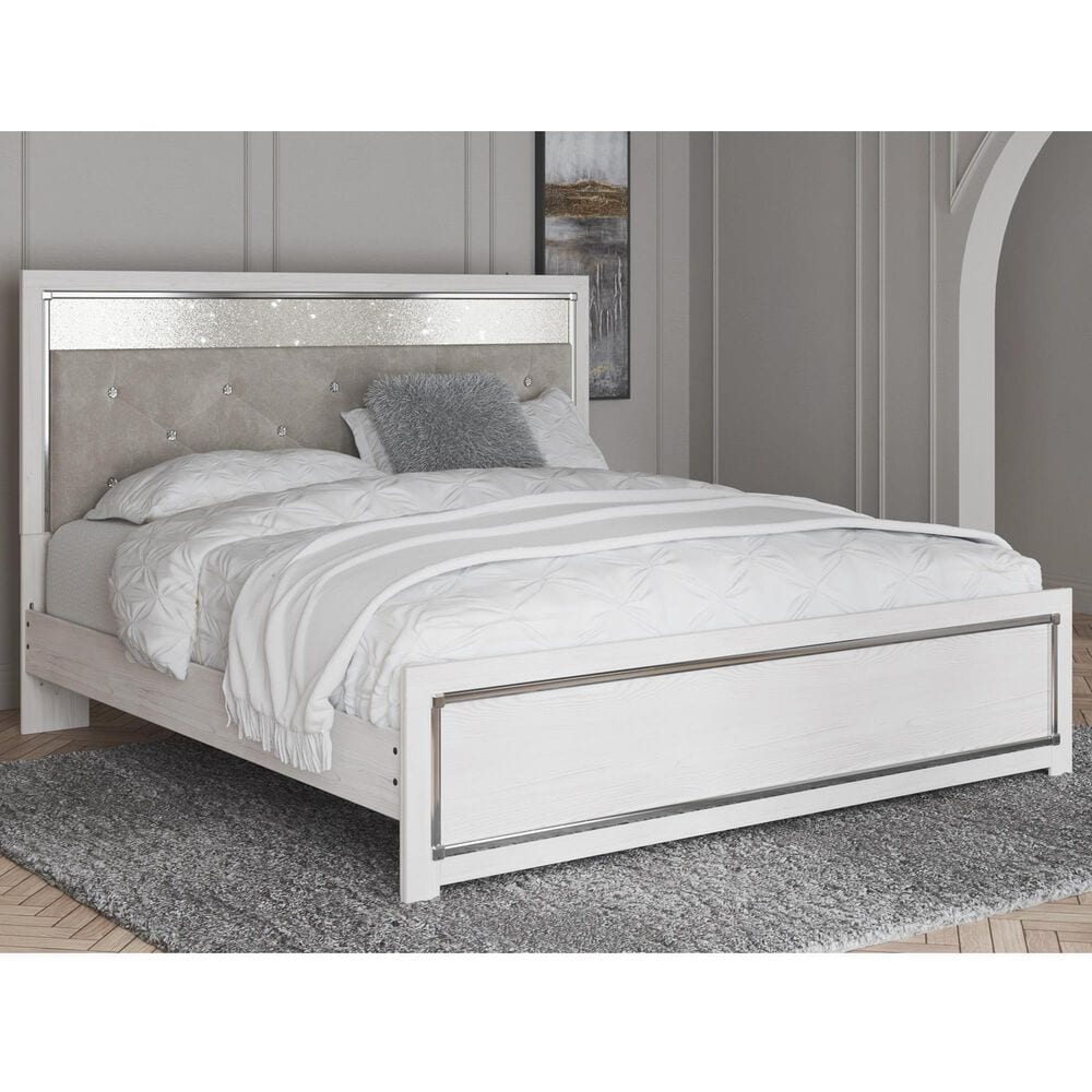 Ashley Altyra King Panel Bed  in White, , large