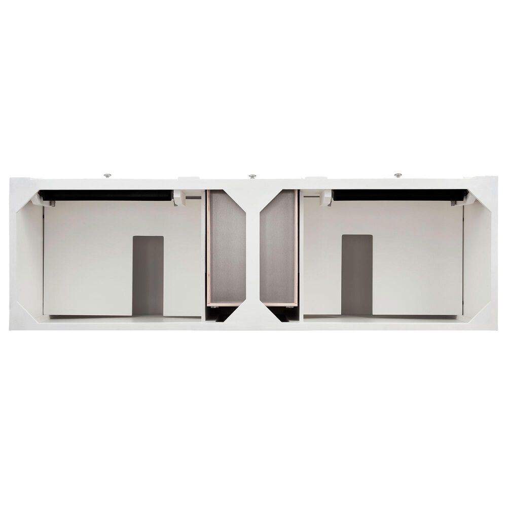 James Martin Vanities Bristol 72&quot; Double Bathroom Vanity in Bright White with 3 cm Carrara White Marble Top and Rectangular Sinks, , large
