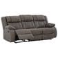 Ashley First Base Manual Reclining Sofa in Gunmetal, , large