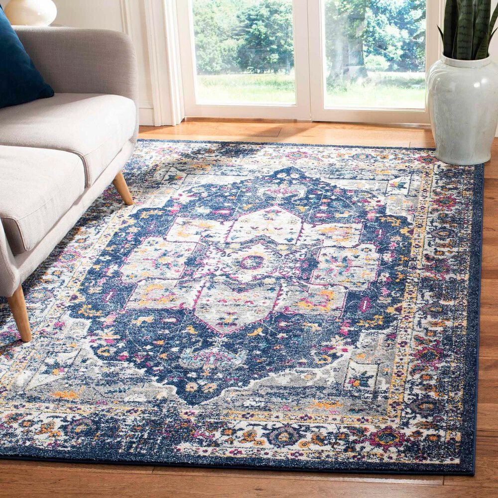 Safavieh Evoke EVK275N 4&#39; x 6&#39; Navy and Grey Area Rug, , large