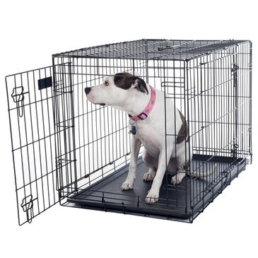 Timberlake Large 2-Door Foldable Dog Crate Cage in Black, , large