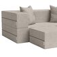 Jaxx Zipline Convertible Queen Sleeper Loveseat & Ottomans in Pewter Velvet, , large