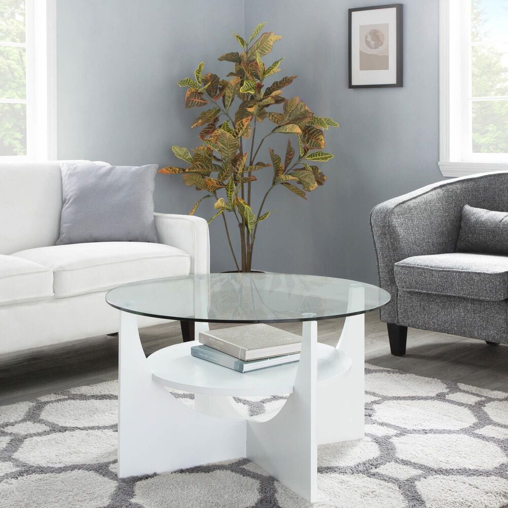 Lumisource U-Shaped Coffee Table in White and Clear, , large