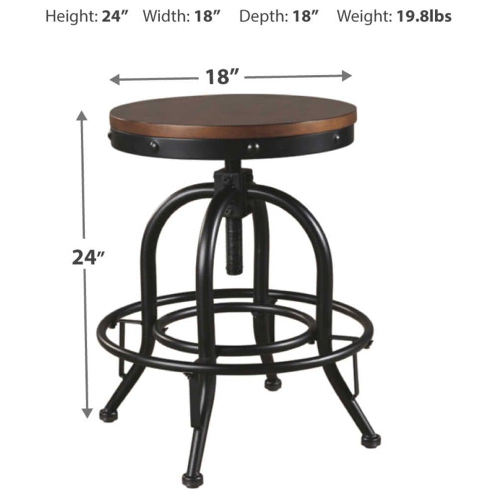 Signature Design by Ashley Valebeck Swivel Barstool in Brown/Black &#40;Set of 2&#41;, , large