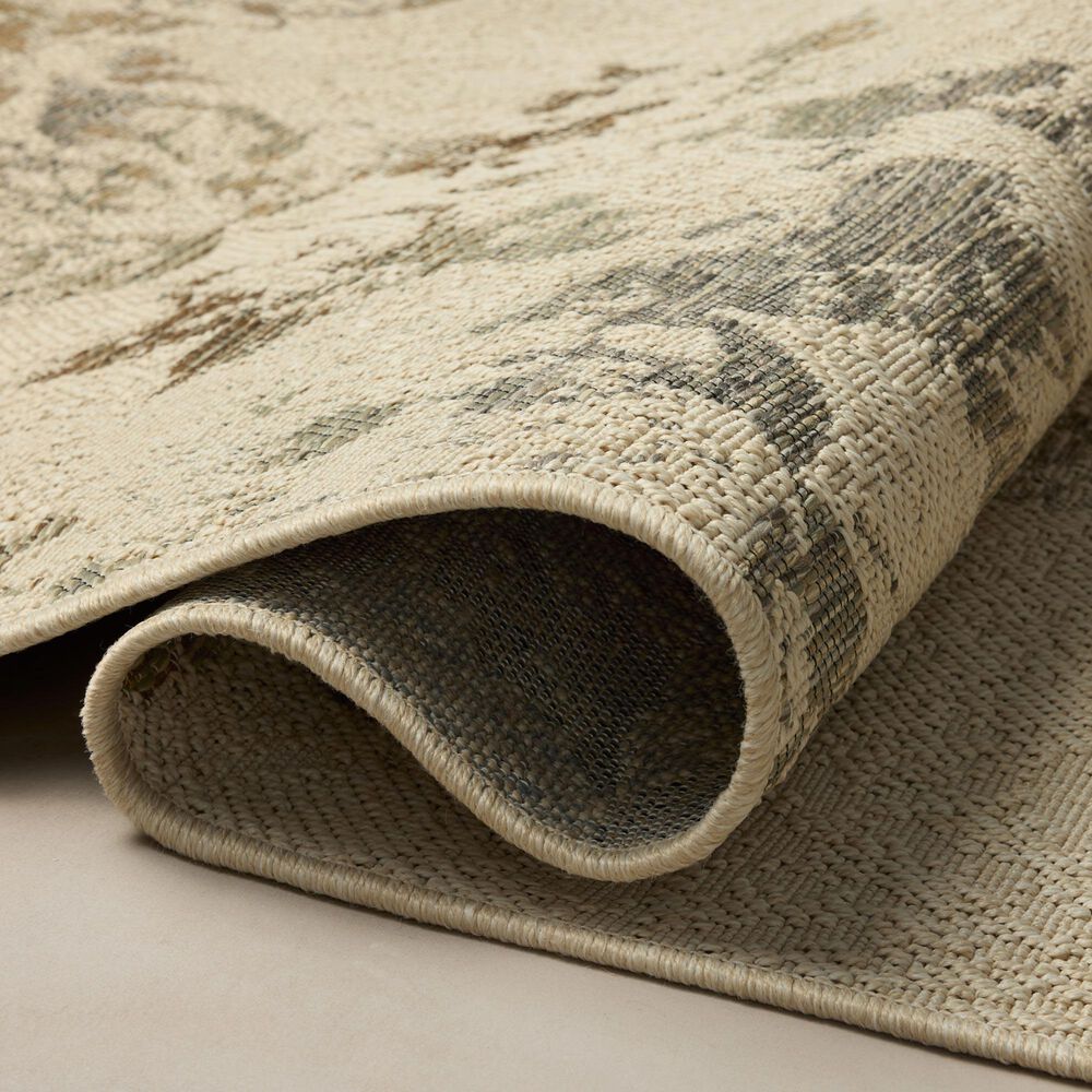 Loloi Saylor Ivory and Bark 7'6" Round Indoor/Outdoor Area Rug, , large