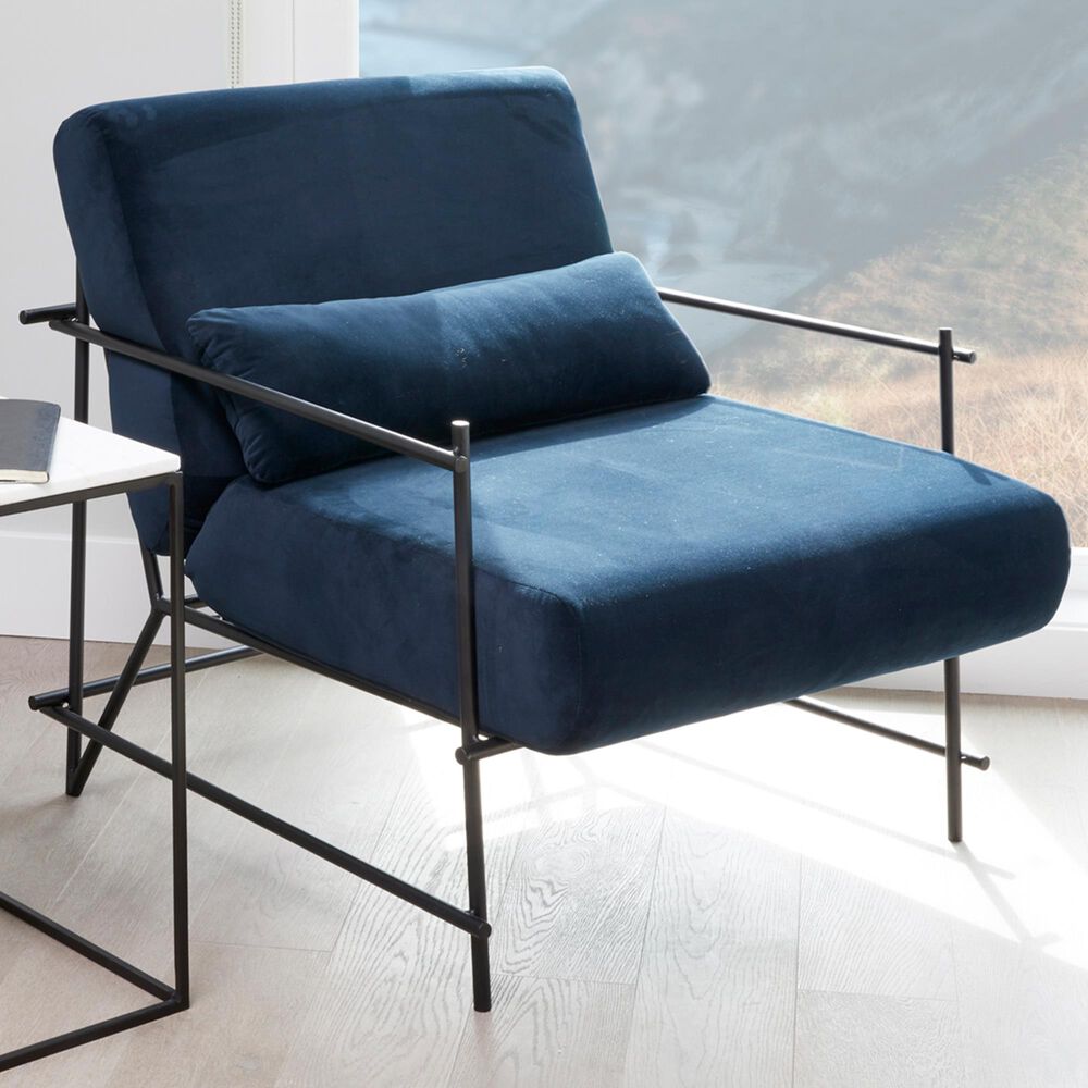 Moe's Home Collection Collins Arm Chair in Blue, , large