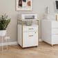 Rta Products Llc Modern Rolling File Cabinet with USB Charging Ports and Power Outlet in White and Gold, , large
