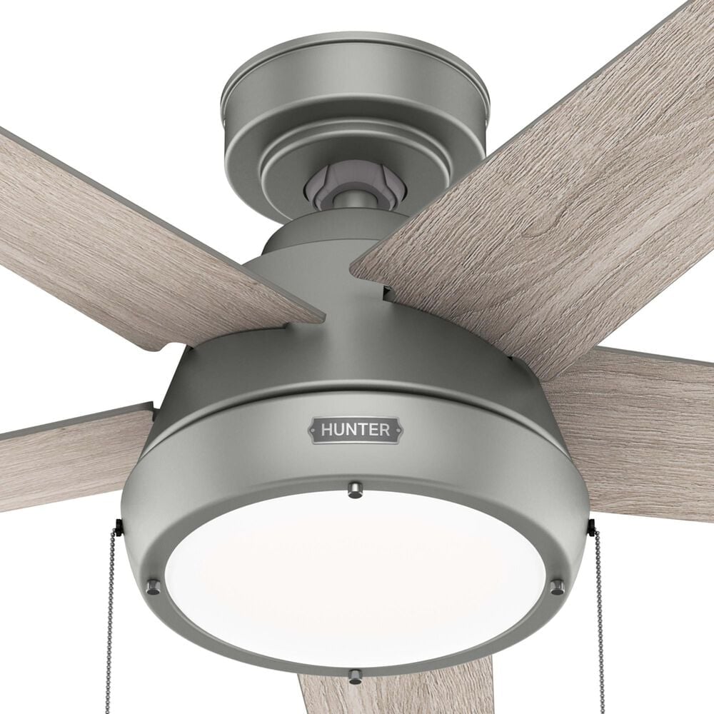 Hunter Burroughs 44&quot; Ceiling Fan with LED Lights in Matte Silver, , large