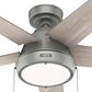 Hunter Burroughs 44" Ceiling Fan with LED Lights in Matte Silver, , large