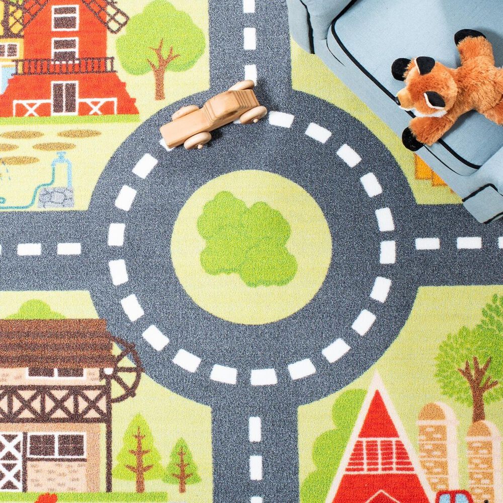 Safavieh Kids Playhouse 4&#39;4&quot; x 6&#39; Light Green and Dark Grey Rug, , large