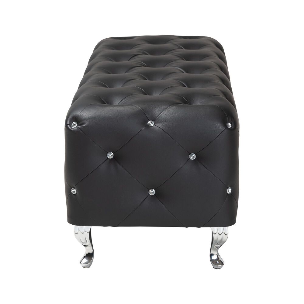 Baxton Studio Stella Accent Bench in Black, , large