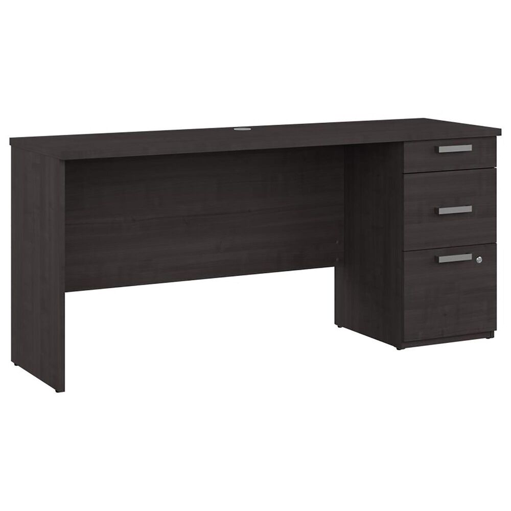 Bestar Ridgeley 65" UShaped Desk in Charcoal Maple NFM