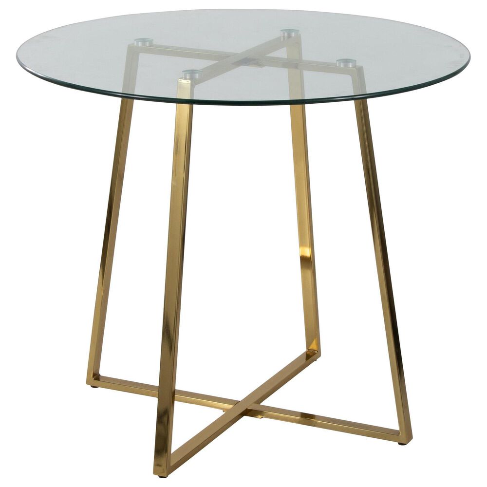 LumiSource Cosmo Round Dinette Table in Gold and Clear - Table Only, , large