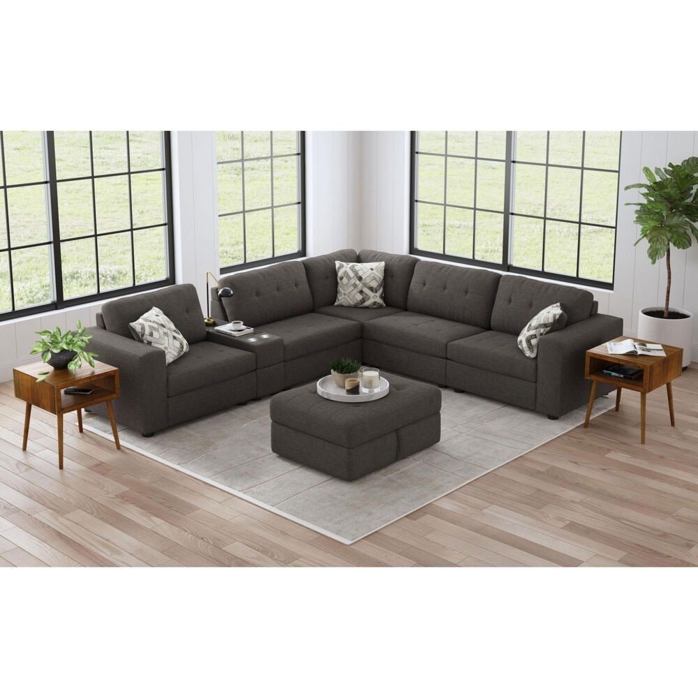 Mayberry Hill Options One 5-Piece Stationary Symmetrical Sectional in Ash, , large
