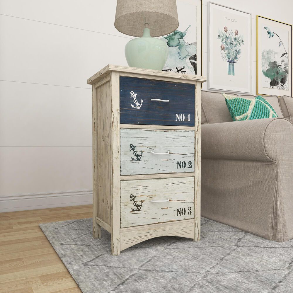 Maple and Jade Coastal Chest in White, , large