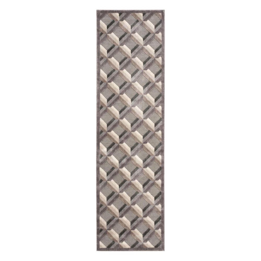Nourison Graphic Illusions GIL22 2"3" x 8" Stone Runner, , large
