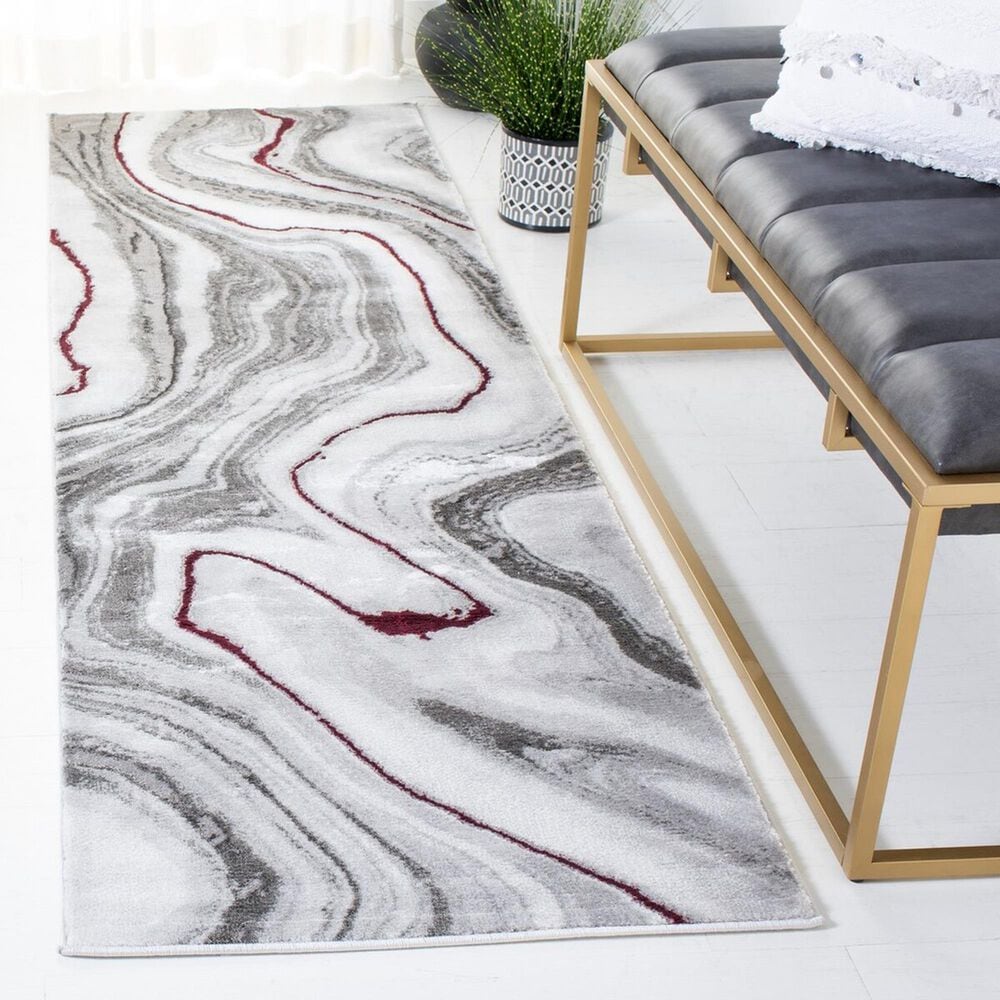 Safavieh Craft CFT819S 2&#39;3&quot; x 8&#39; Grey and Wine Runner, , large