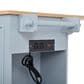 HOMLUX 54" Mobile Kitchen Island with Glass Door Storage in Grey and Blue, , large