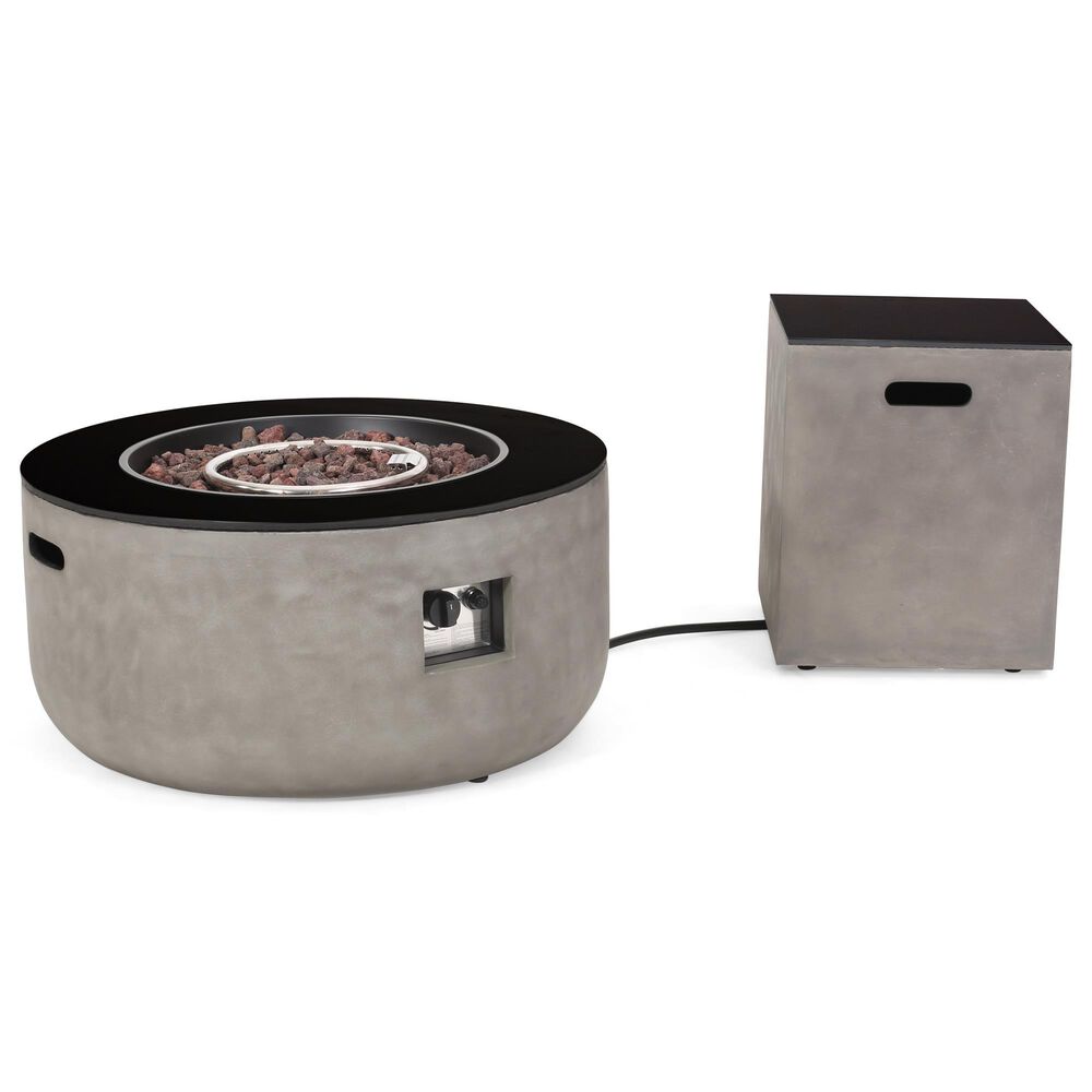 Noble House Adio 31" Round Fire Pit in Light Gray, , large