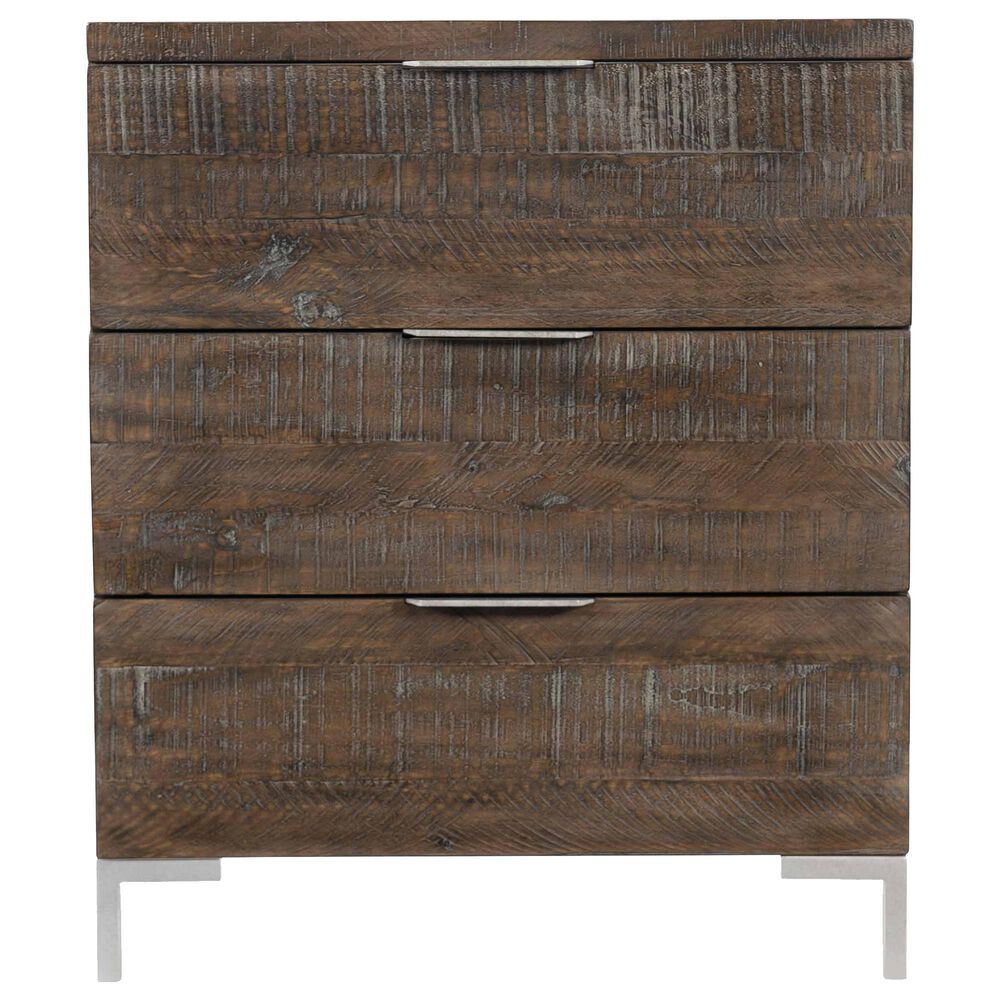 Bernhardt Logan Square 3 Drawer Nightstand in Sable Brown and Gray Mist, , large