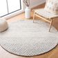 Safavieh Micro-Loop MLP353F 5" Round Gray and Ivory Area Rug, , large