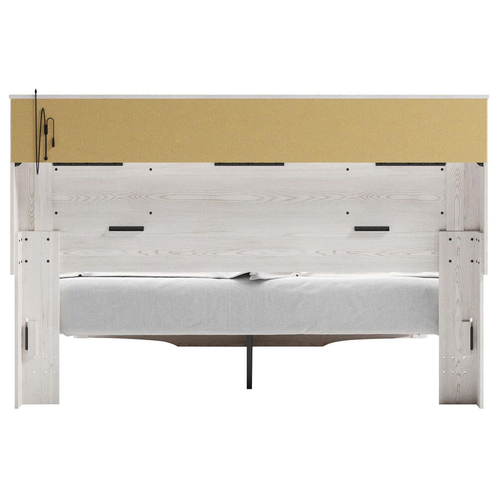 Ashley Altyra King Upholstered Bookcase Bed with Storage  in White, , large