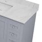 Lexora Home Dukes 84" Double Bathroom Vanity in Dark grey with 2 cm White Carrara Marble Top and Rectangular Sinks, , large