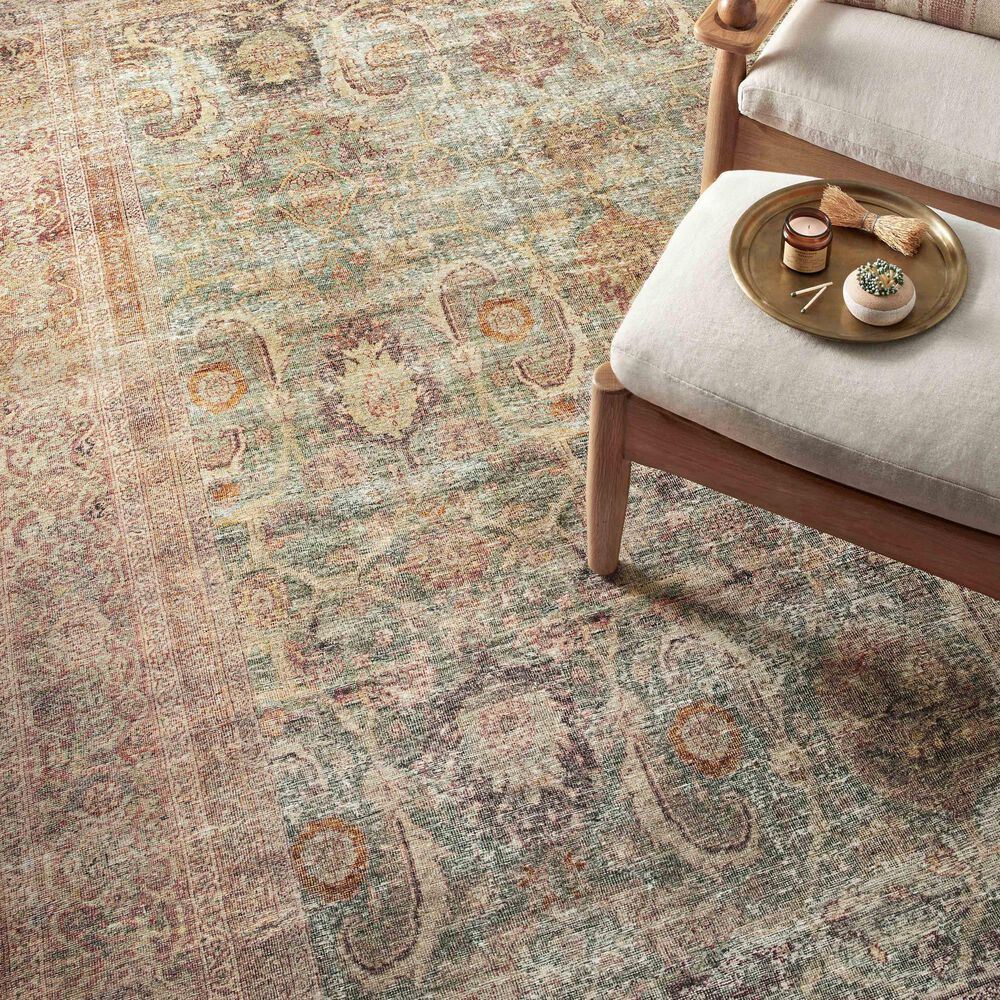 Amber Lewis x Loloi Georgie 10&#39; x 14&#39; Jade and Sunset Area Rug, , large