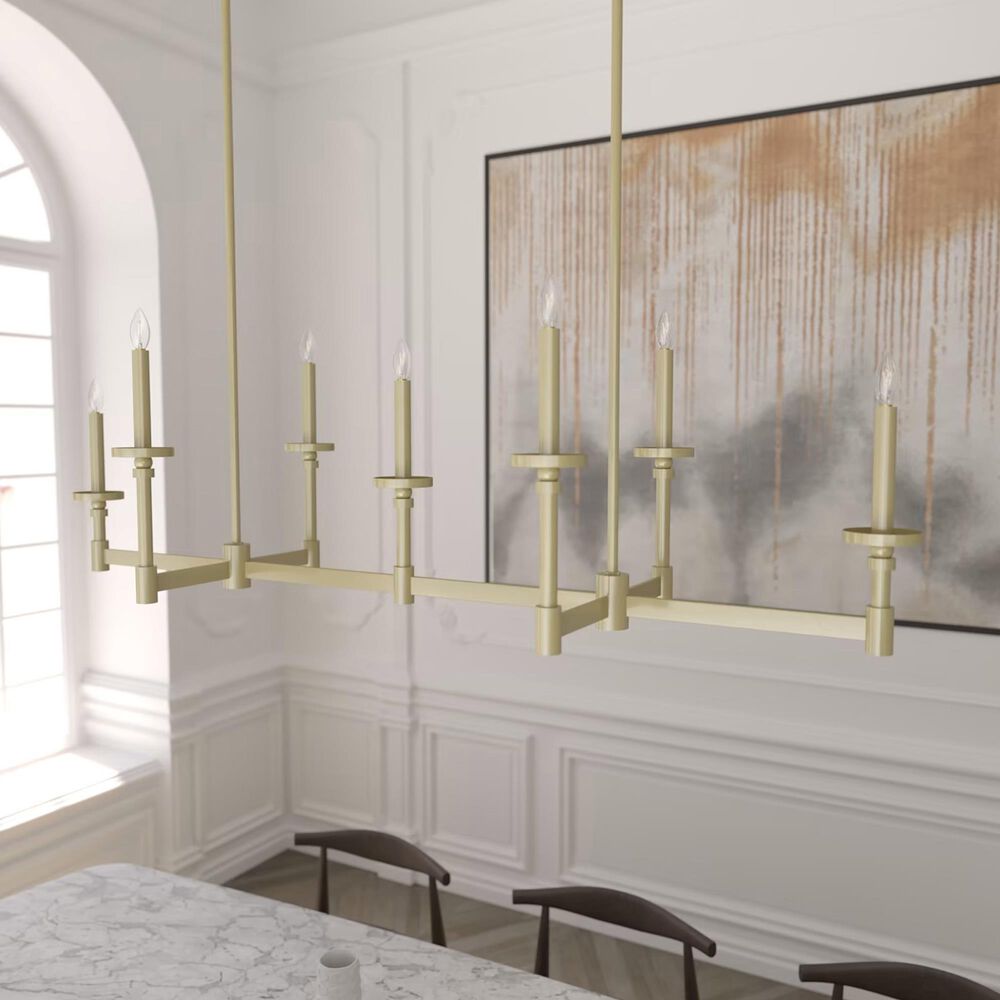 Hunter Briargrove 7-Light Linear Chandelier in Modern Brass, , large