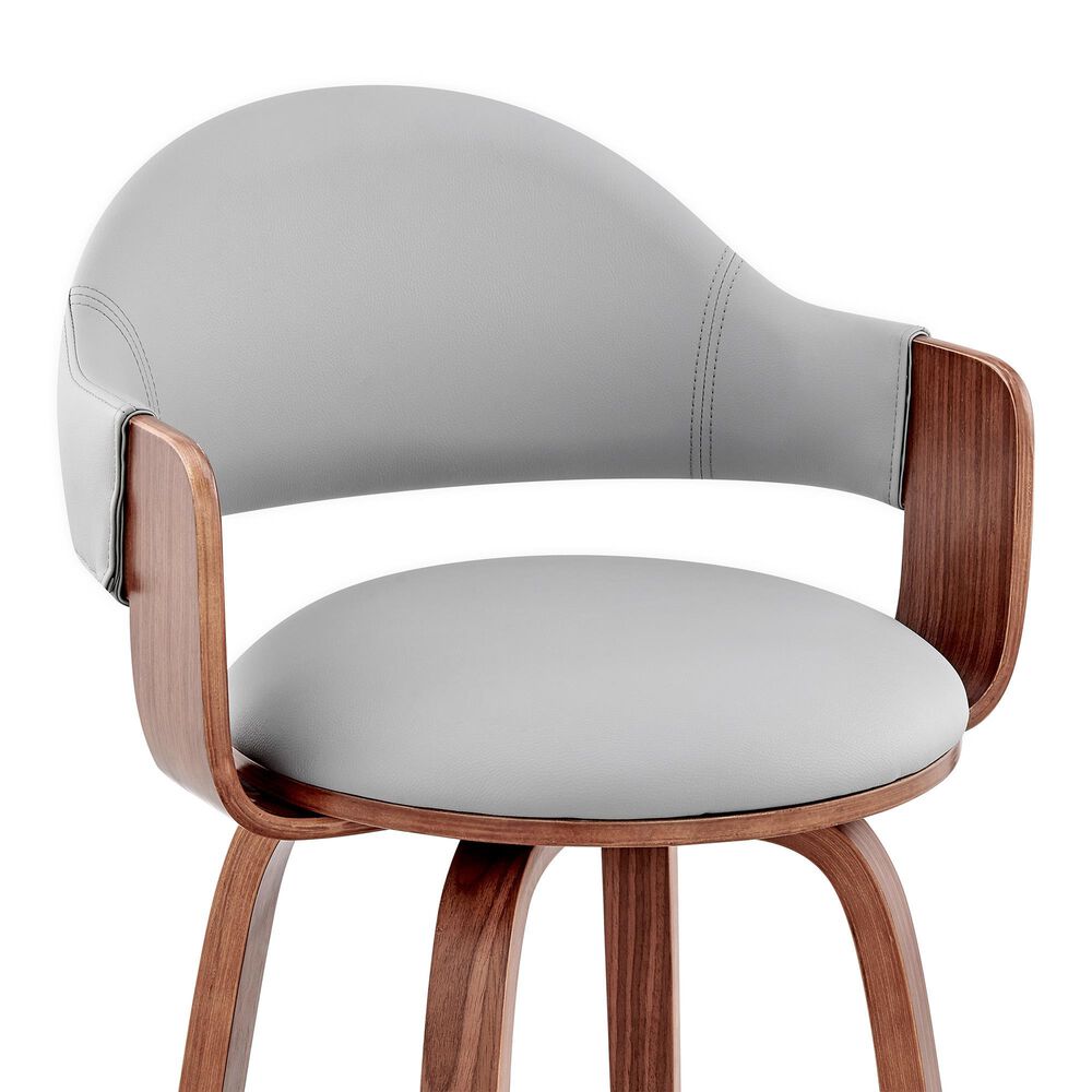 Blue River Daxton 26&quot; Swivel Counter Stool in Gray and Walnut, , large