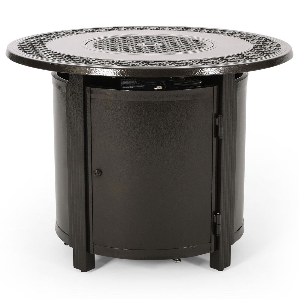 Noble House Ontario Round Fire Pit Table in Bronze, , large