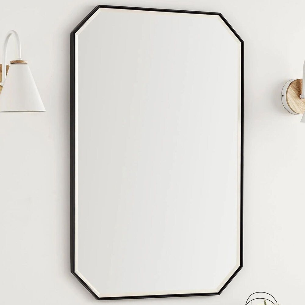James Martin Vanities Rohe 24&quot; Octagonal Mirror in Matte Black, , large