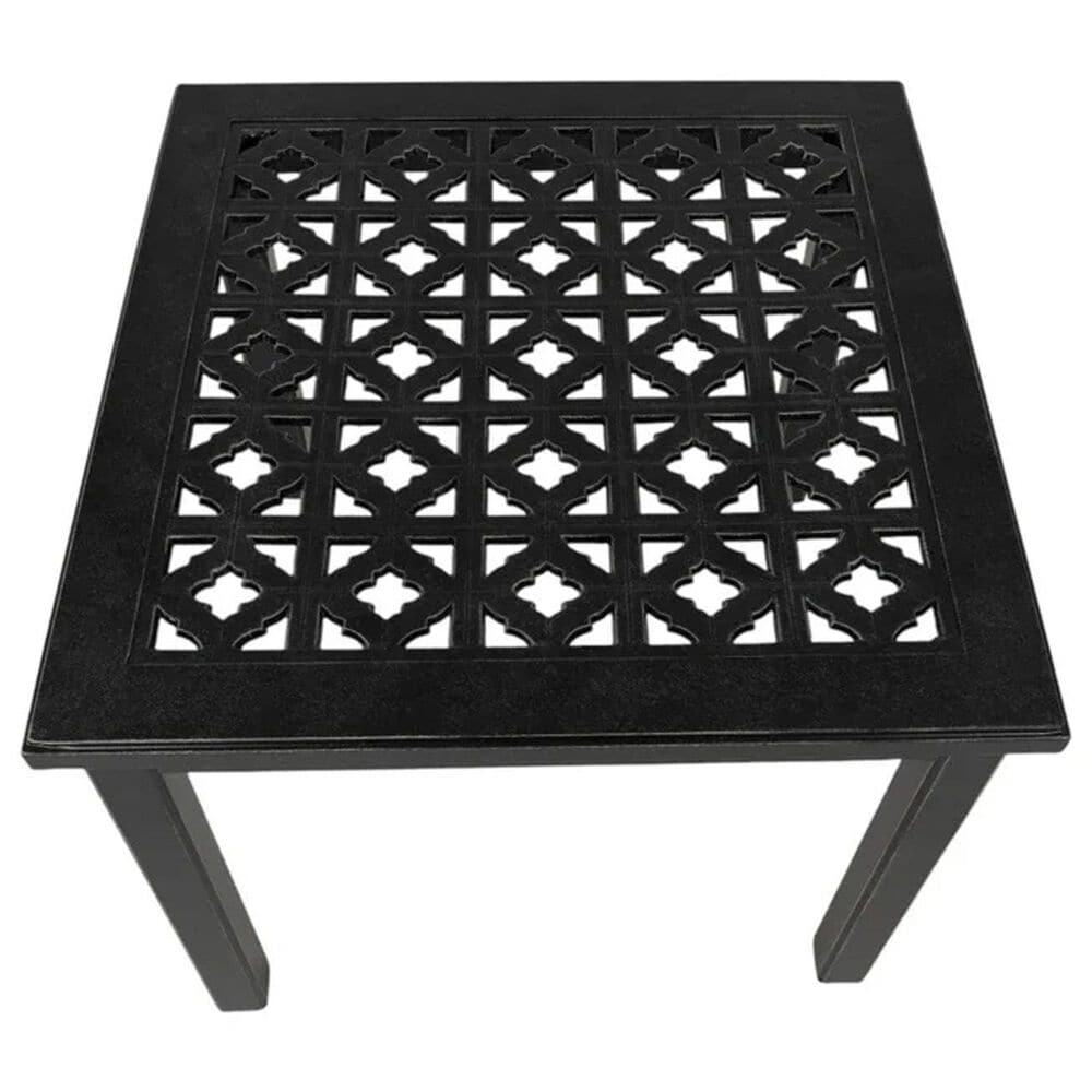 GatherCraft Lucia Patio Square End Table in Black, , large