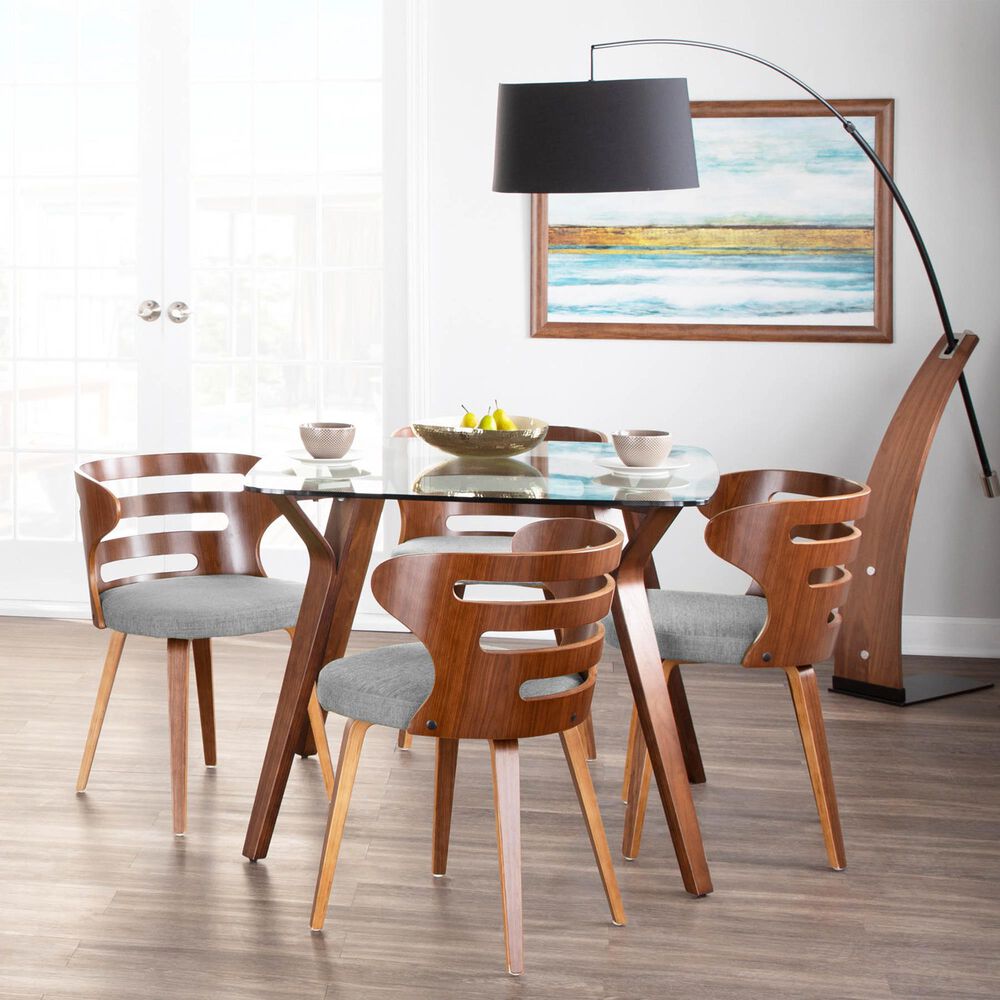Lumisource Folia Dining Table in Clear/Walnut, , large