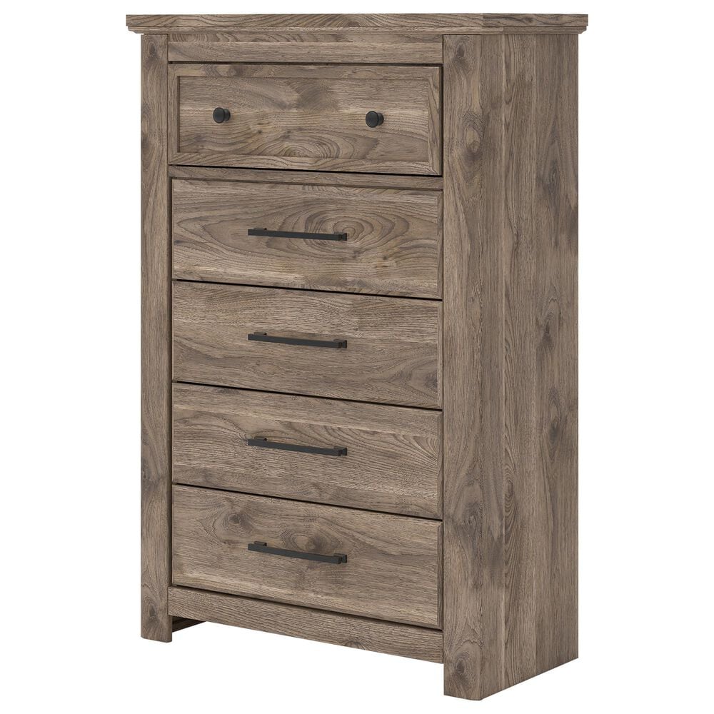 Ashley Rusticott 5-Drawer Chest in Brown, , large