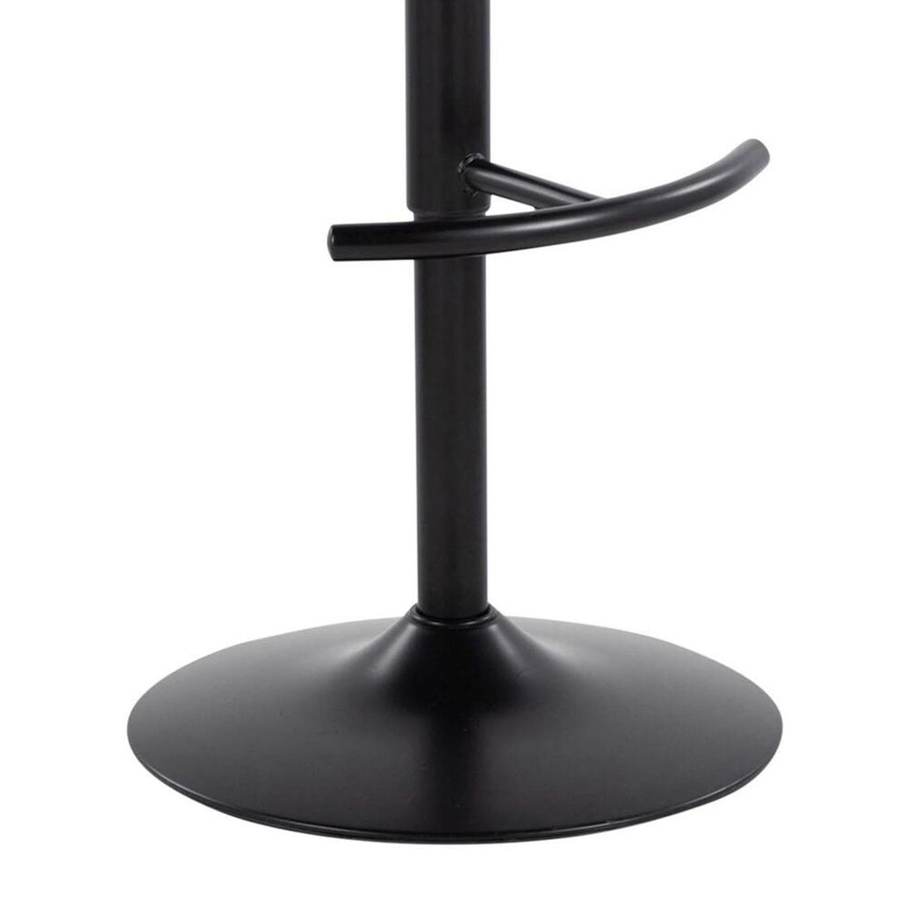 LumiSource Renee Adjustable Swivel Bar Stool with Brown Fabric Upholstery in Black (Set of 2), , large