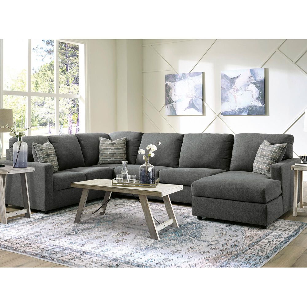 Signature Design by Ashley Edenfield 3-Piece Left Facing U-Shaped Sectional with Chaise in Charcoal, , large