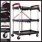Timberlake Pack-N-Roll Folding Collapsible Service Cart in Black, , large
