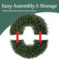 Timberlake 60" Large Christmas Wreath with 300 LED Lights in Green, , large