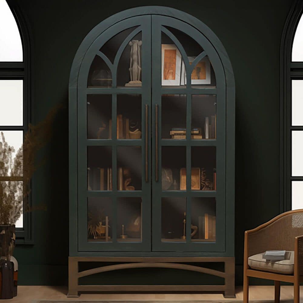 Fallridge Obsidian Cabinet in Green Teal and Bronze, , large
