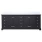 Lexora Home Dukes 84" Double Bathroom Vanity in Espresso with 2 cm White Quartz Top and Rectangular Sinks, , large