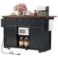 HOMLUX 54" Kitchen Island with Sliding Barn Door in Black, , large