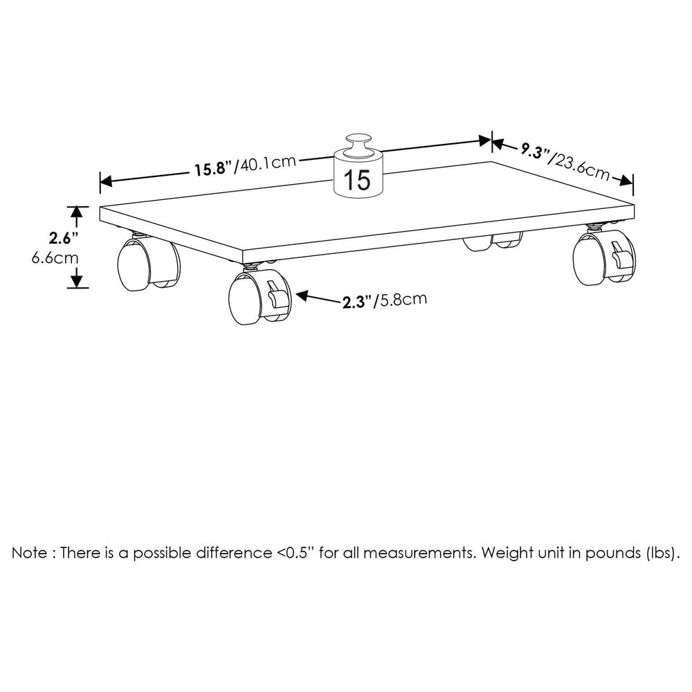 HOMLUX Small Home Office Under Desk Printer Stand in Espresso, , large