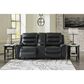 Ashley Warlin Power Reclining Loveseat with Console in Black, , large