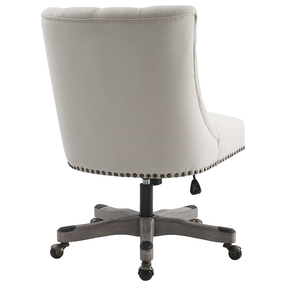 Linden Boulevard Empress Della Office Chair with Natural Tan Seat in Grey Wash, , large