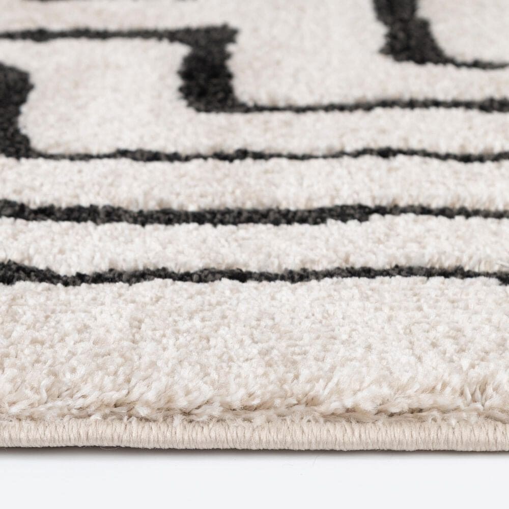 Central Oriental Oklahoma Charlin White Sand and Iron 7'10" x 9'10" Area Rug, , large