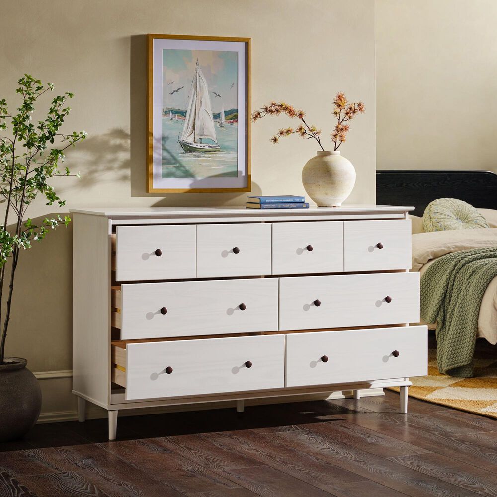 Walker Edison Spencer 6-Drawer Dresser in White, , large